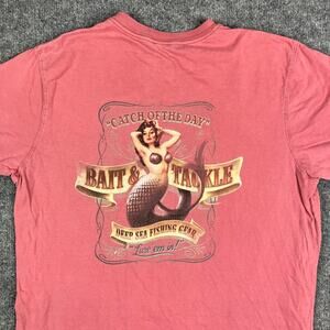 Breakwater Bait &‎ Tackle T-Shirt Mens Size M Pink Graphic Short Sleeve Fishing